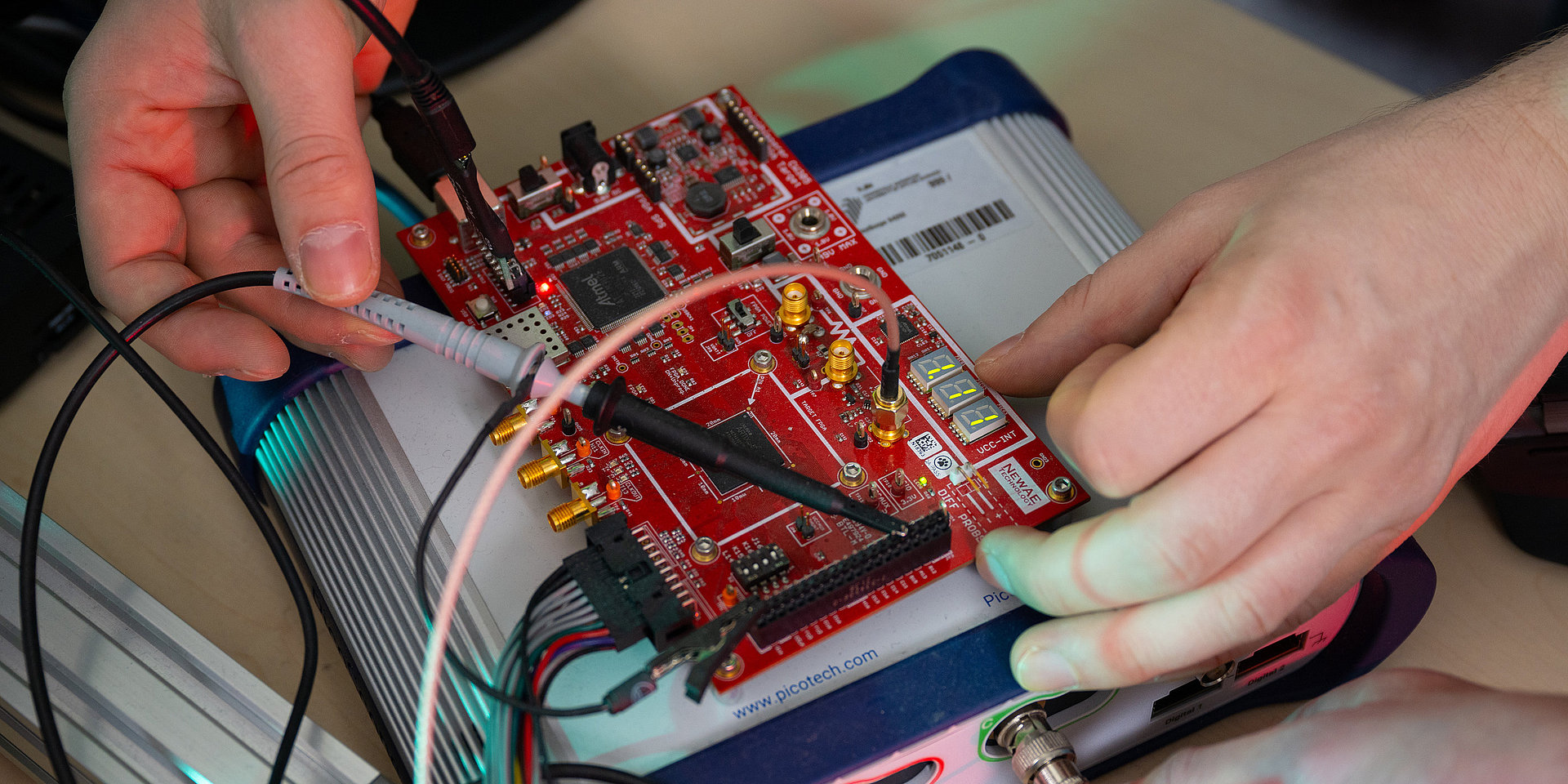 Oscilloscope in use.