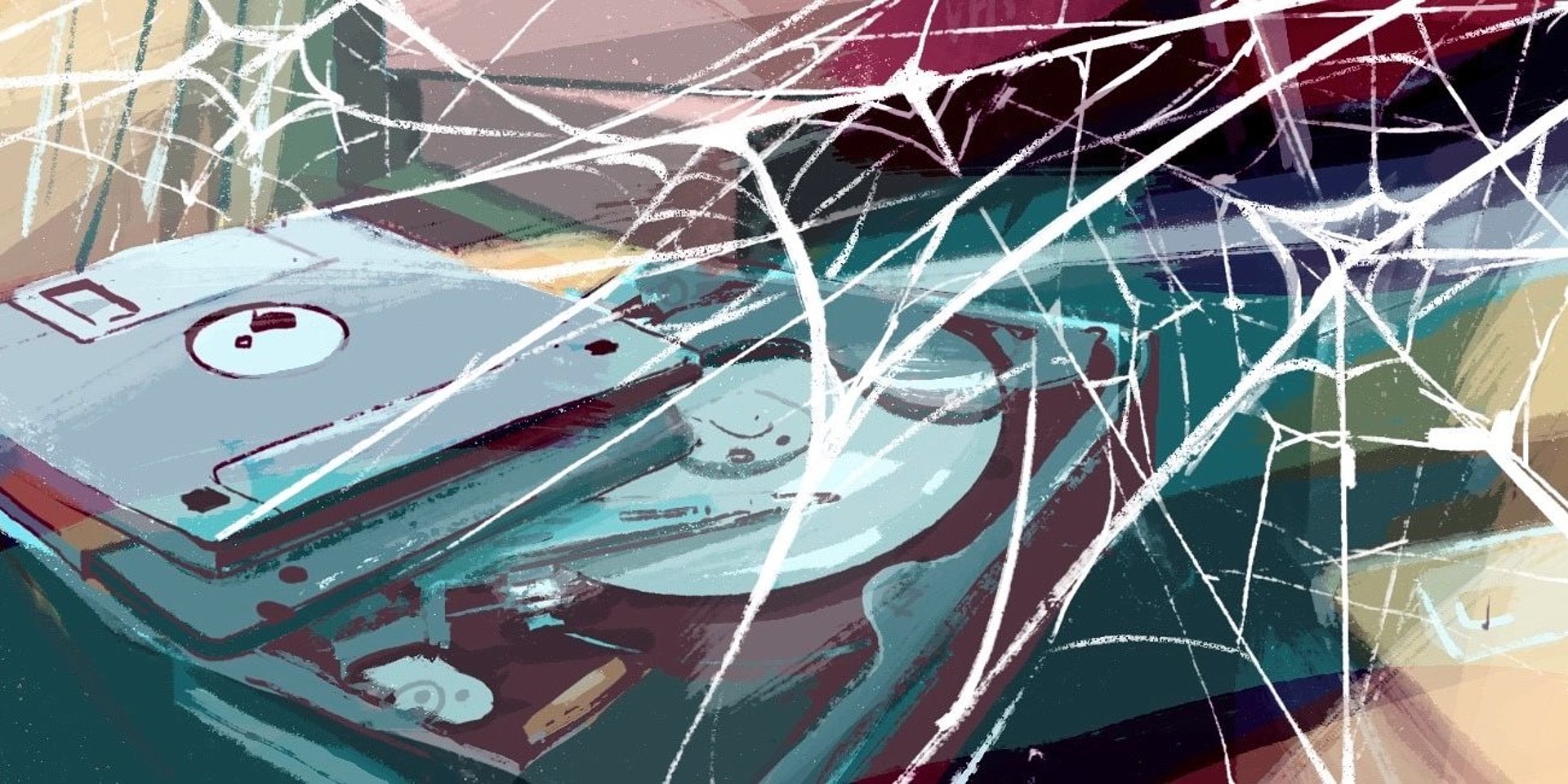 Illustration mit alten Datenträgern.