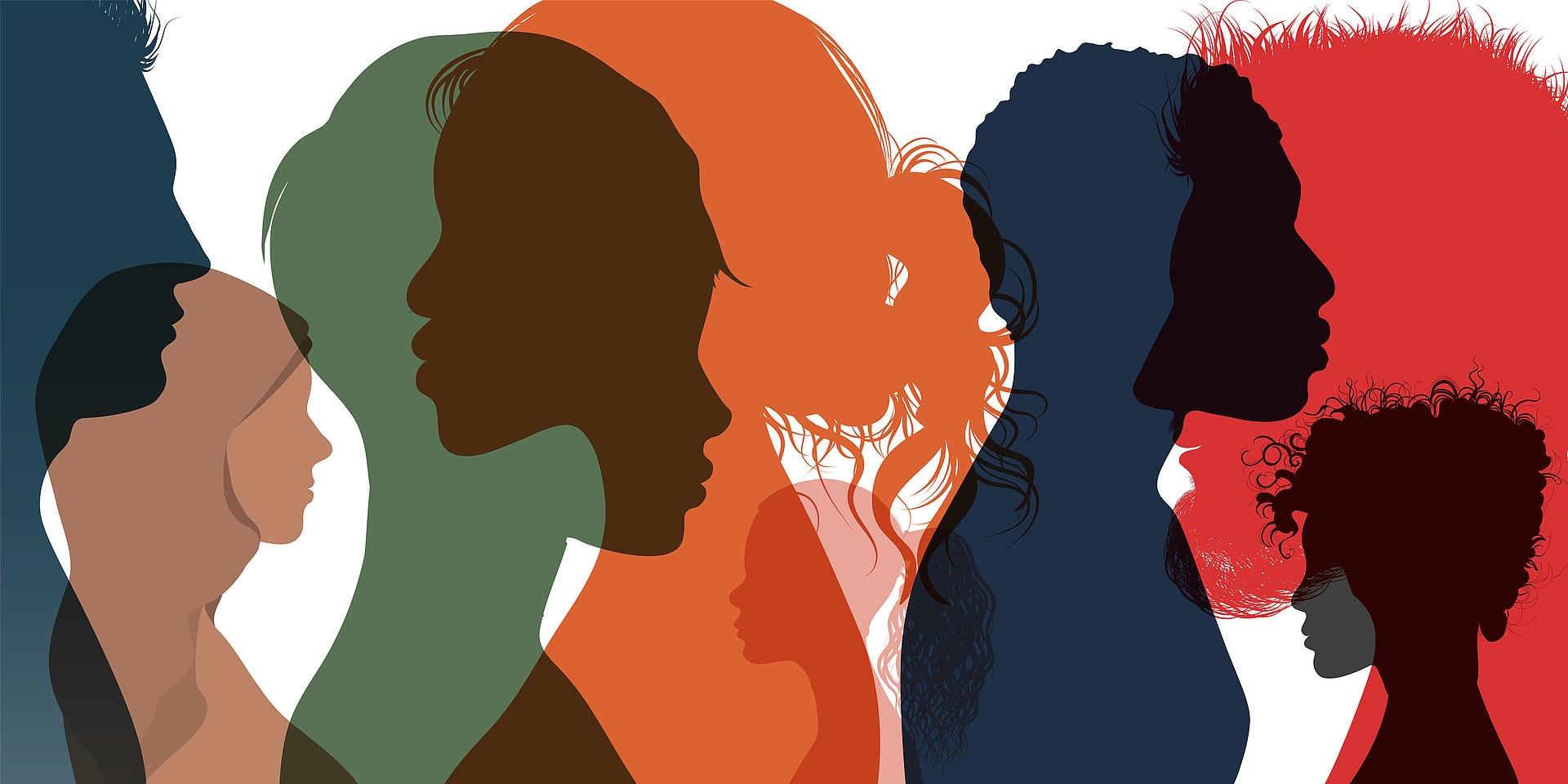 Grafik – Silhouetten von Menschen.