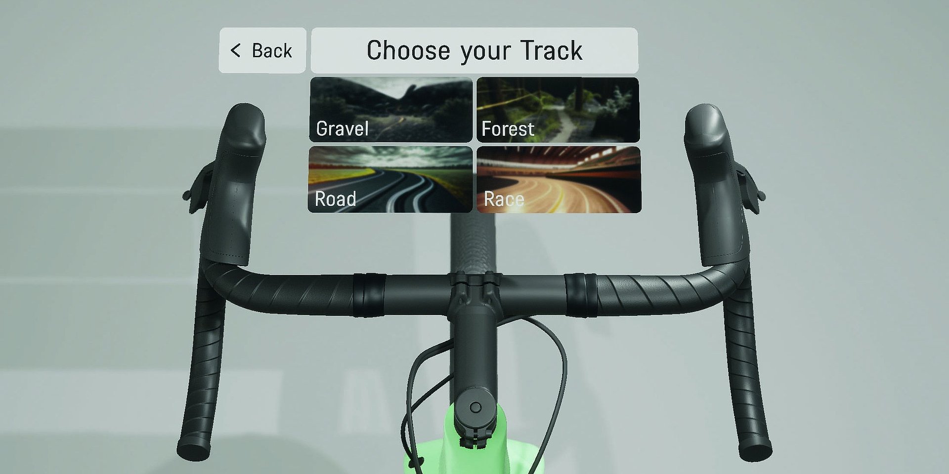 Mit „V-Ride“ kann man eine Probefahrt auf einer virtuellen Radroute ausprobieren.