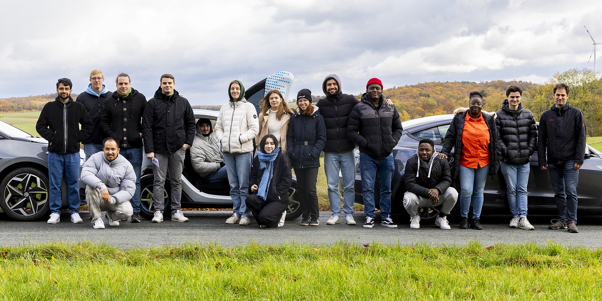 Studenten des Projekts zur E-Mobilität.