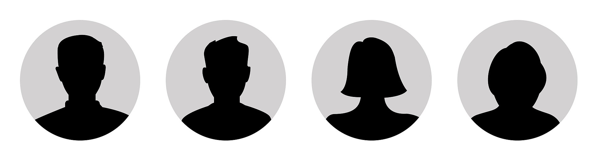 Schwarze Silhouetten menschlicher Köpfe